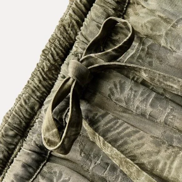 Zara ZW COLLECTION TIED JACQUARD PANTS - Picture 6 of 7